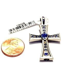 Silver cross‎ Pendant with Swarovski crystals